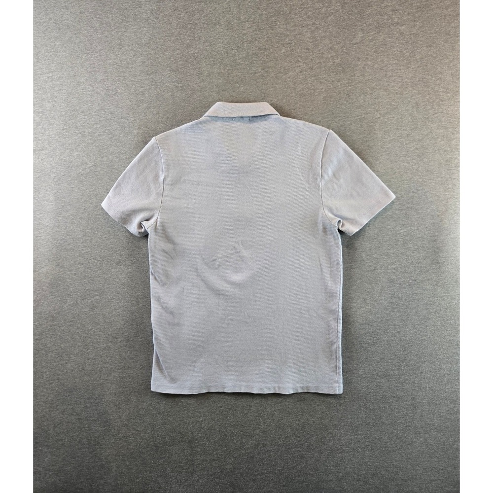 Reiss Billy Zip Polo Mens Size M Light Blue Textured Waffle Knit Short Sleeve - Picture 2 of 13